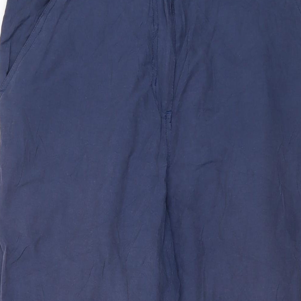 Hawkshead Womens Blue Cotton Trousers Size 12 L30 in Regular Snap