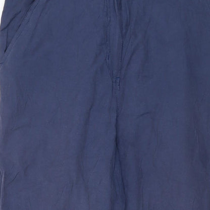 Hawkshead Womens Blue Cotton Trousers Size 12 L30 in Regular Snap