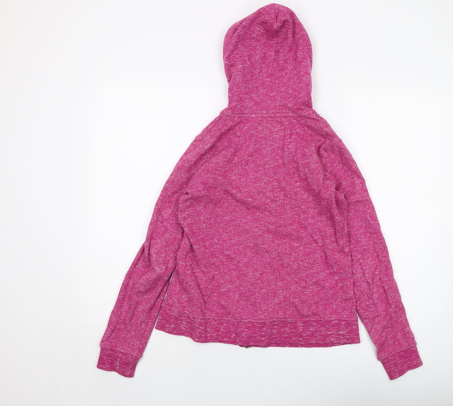 Maine Womens Pink Cotton Full Zip Hoodie Size 8 Zip
