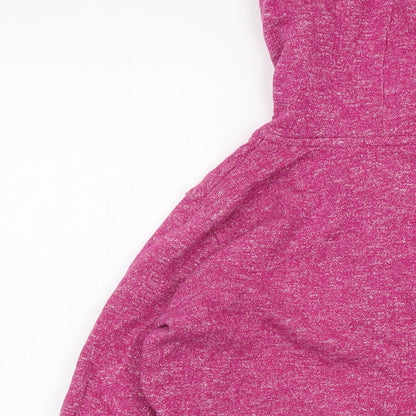 Maine Womens Pink Cotton Full Zip Hoodie Size 8 Zip