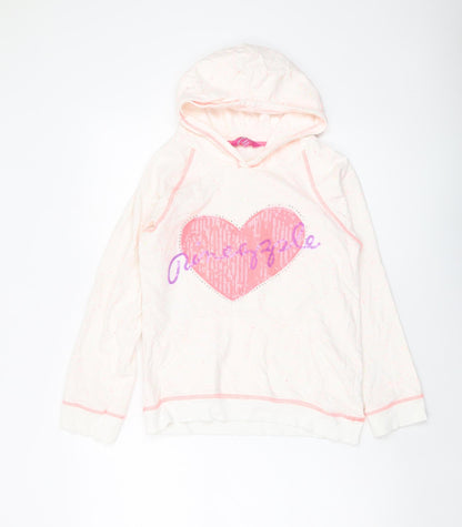 Pineapple Girls Pink Cotton Pullover Hoodie Size 13-14 Years Pullover