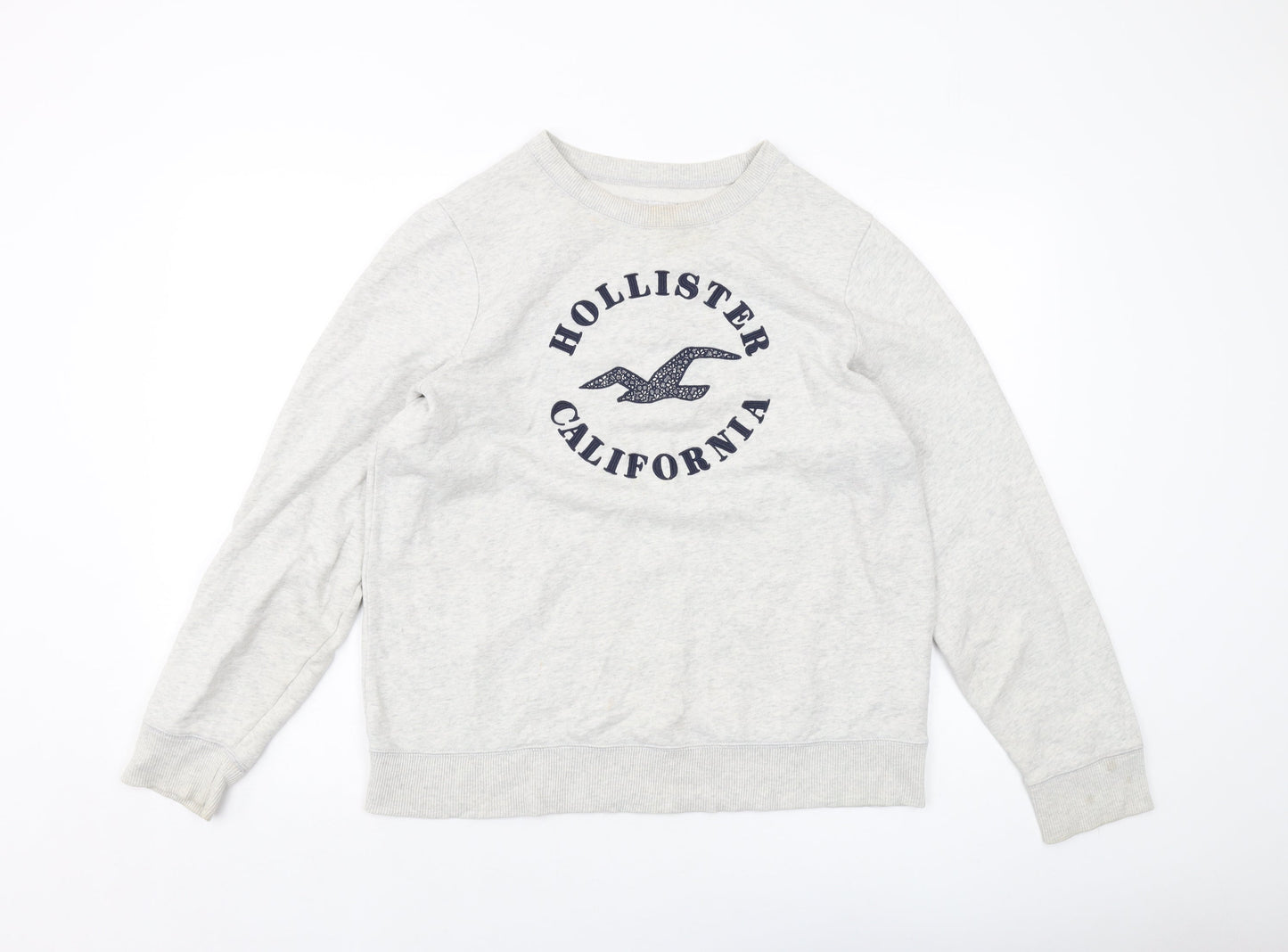 Hollister Womens Grey Cotton Pullover Sweatshirt Size L Pullover