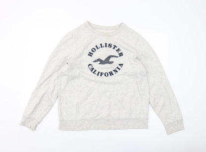 Hollister Womens Grey Cotton Pullover Sweatshirt Size L Pullover