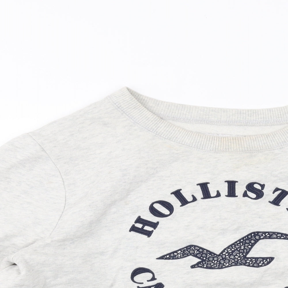 Hollister Womens Grey Cotton Pullover Sweatshirt Size L Pullover