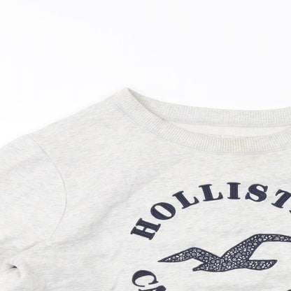 Hollister Womens Grey Cotton Pullover Sweatshirt Size L Pullover