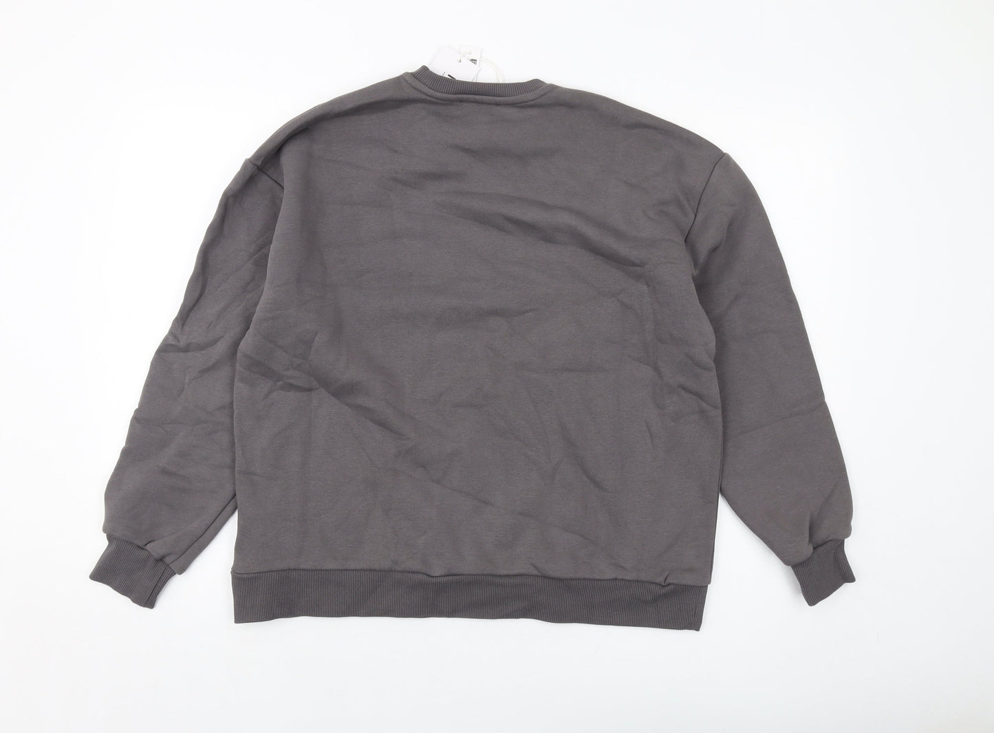 NA-KD Womens Grey Cotton Pullover Sweatshirt Size XS Pullover