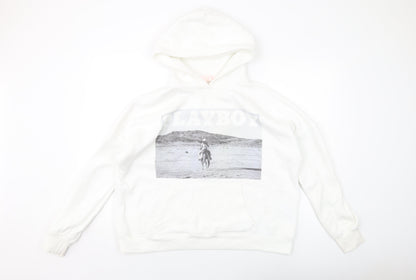 Playboy Womens White Polyester Pullover Hoodie Size 10 Pullover