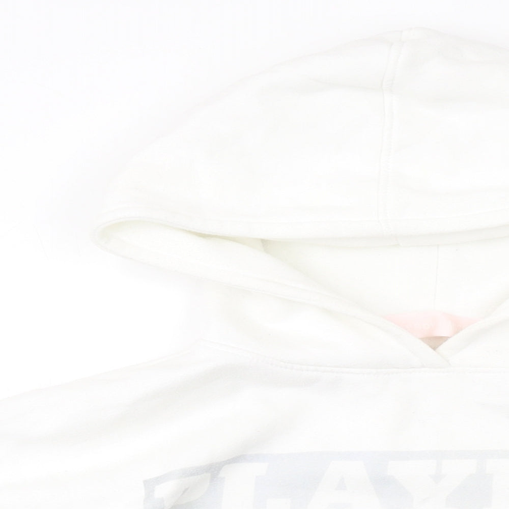 Playboy Womens White Polyester Pullover Hoodie Size 10 Pullover