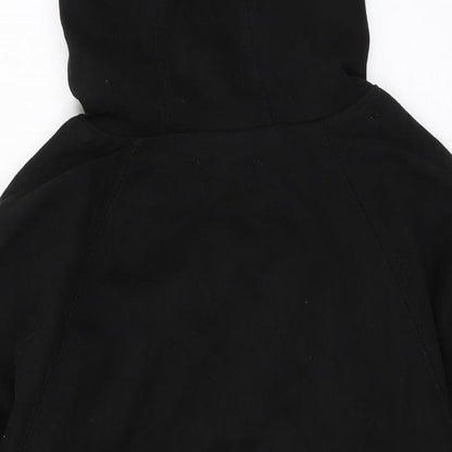 Zebra Mens Black Cotton Pullover Hoodie Size M