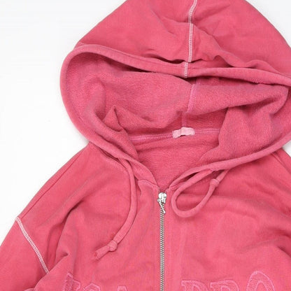 USA Pro Womens Pink Cotton Full Zip Hoodie Size M Zip