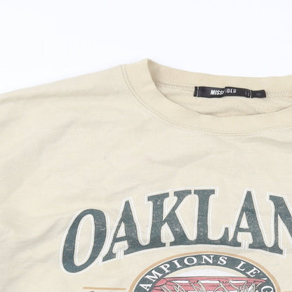 Oakland Womens Beige Polyester Pullover Sweatshirt Size M Pullover