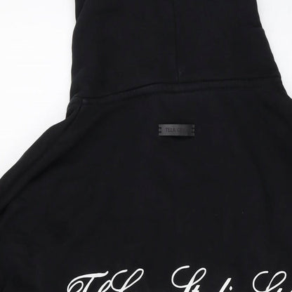 Tela Cruz Mens Black Cotton Pullover Hoodie Size L