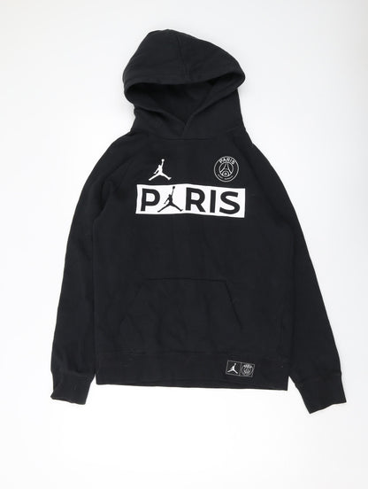 Joradan Boys Black Cotton Pullover Hoodie Size 13-14 Years Pullover - Paris Saint Germain FC