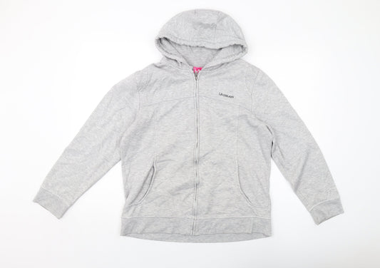 Womens UK Size 16 LA Gear Grey Full Zip Hoodie