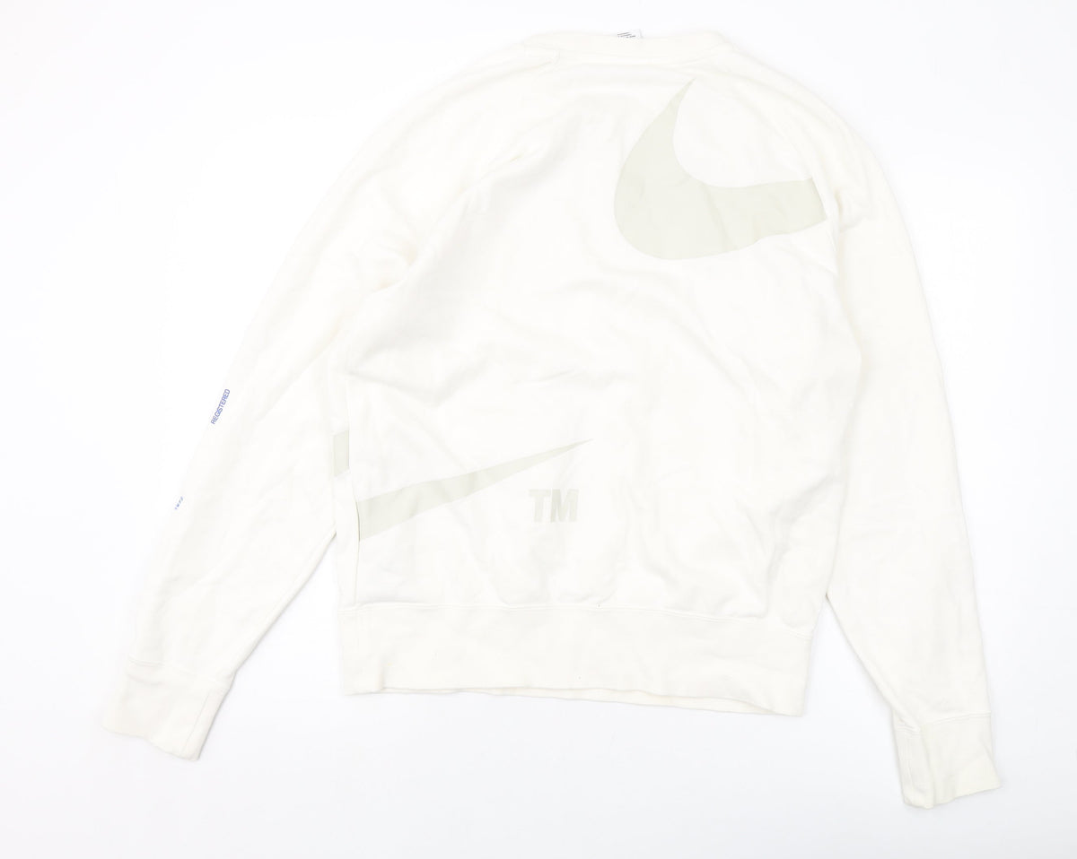 Nilke Mens Ivory Cotton Pullover Sweatshirt Size M