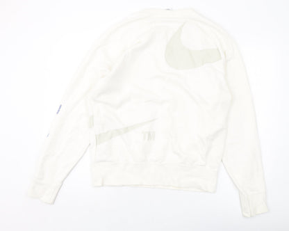 Nilke Mens Ivory Cotton Pullover Sweatshirt Size M