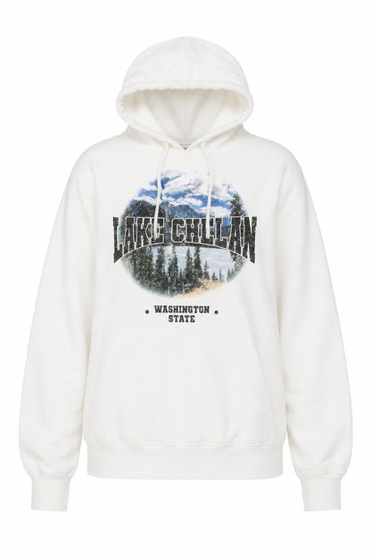 Lake Chelan Womens White Polyester Pullover Hoodie Size S Pullover