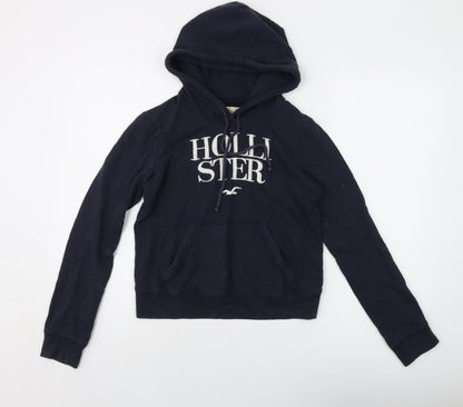 Hollister Womens Blue Cotton Pullover Hoodie Size XS Pullover