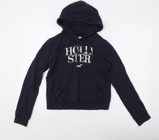 Hollister Womens Blue Cotton Pullover Hoodie Size XS Pullover