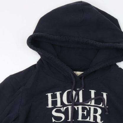Hollister Womens Blue Cotton Pullover Hoodie Size XS Pullover