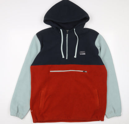 Free Nation Mens Multicoloured Polyester Pullover Hoodie Size L - Logo, Embroidered