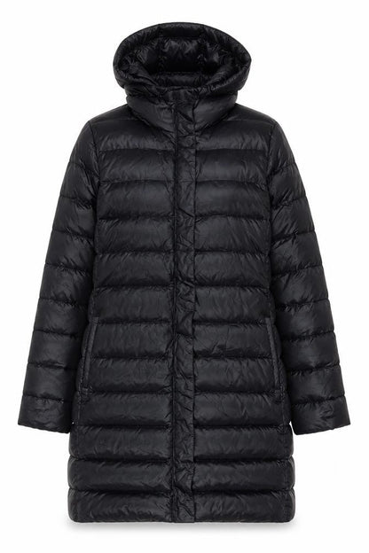 Joseph Womens Black Puffer Jacket Coat Size 10 Zip
