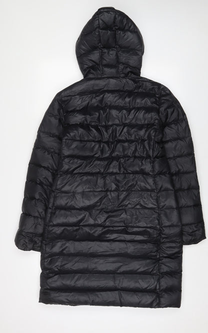 Joseph Womens Black Puffer Jacket Coat Size 10 Zip
