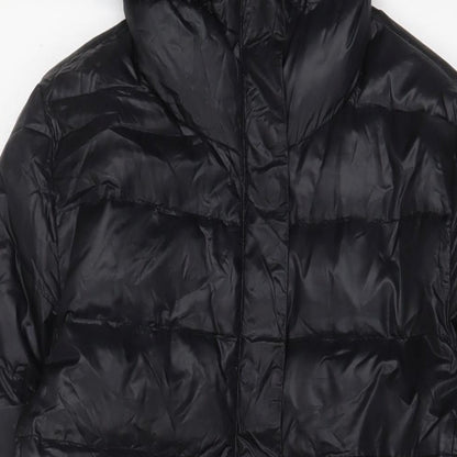 Joseph Womens Black Puffer Jacket Coat Size 10 Zip