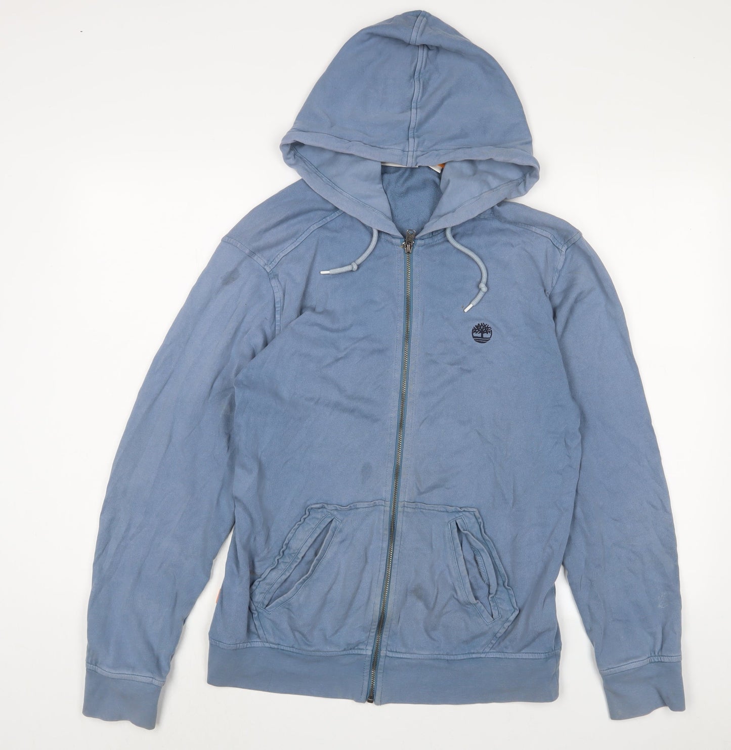 Timberland Mens Blue Cotton Full Zip Hoodie Size S