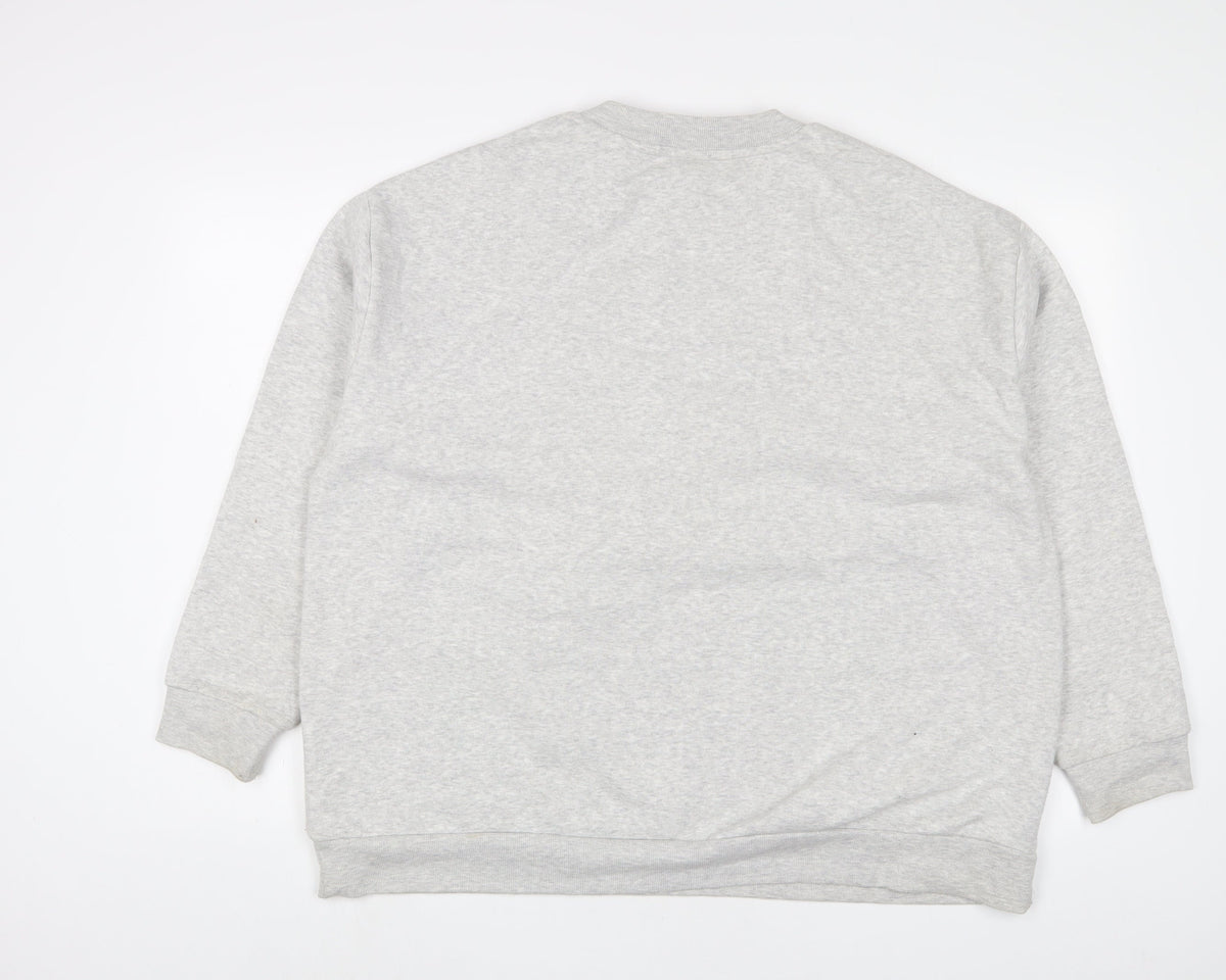 Back view of Mickey Mouse women’s grey cotton pullover sweatshirt, size UK 20, pullover - christmas