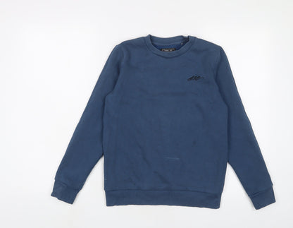 Next Boys Blue Cotton Pullover Sweatshirt Size 11 Years Pullover - Logo, Embroidered