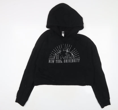 USCAPE APPAREL Womens Black Cotton Pullover Hoodie Size M Pullover - New York University