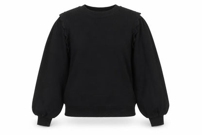 Oliver Bonas Womens Black Cotton Pullover Sweatshirt Size 8 Pullover