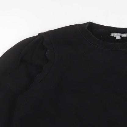 Oliver Bonas Womens Black Cotton Pullover Sweatshirt Size 8 Pullover