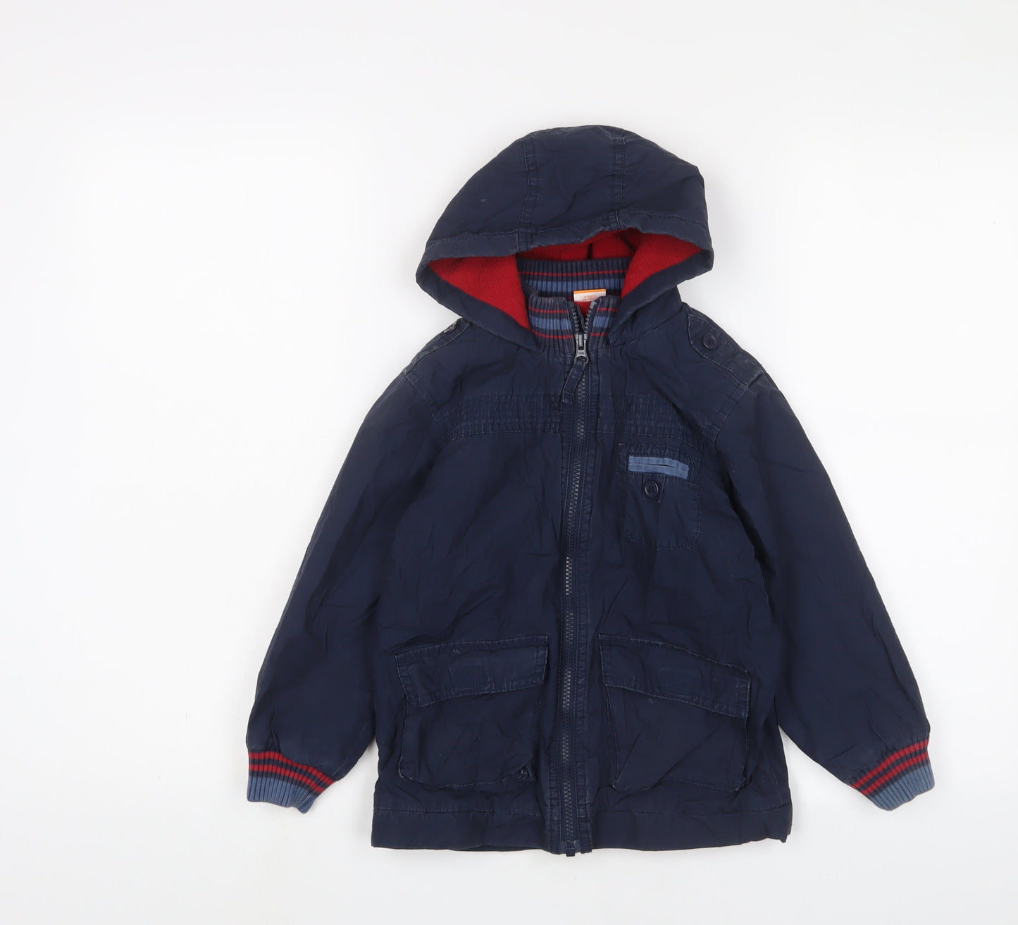 MINIMODE Boys Blue Basic Coat Coat Size 4-5 Years Zip