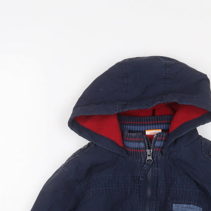 MINIMODE Boys Blue Basic Coat Coat Size 4-5 Years Zip