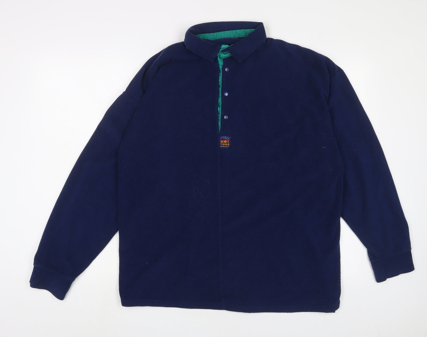 Hot togs Mens Blue Polyester Polo Size XL Collared Button