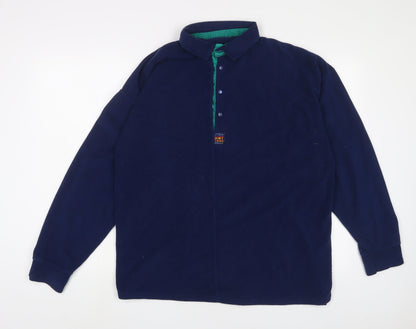 Hot togs Mens Blue Polyester Polo Size XL Collared Button