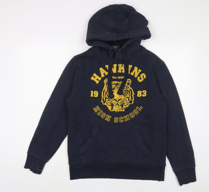 Mens UK Size S Stranger Things Blue Pullover Hoodie