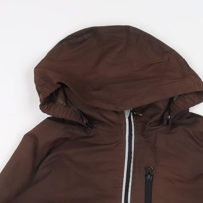 Close-up detail of Horseware boys’ brown basic coat coat, size 9-10, years zip