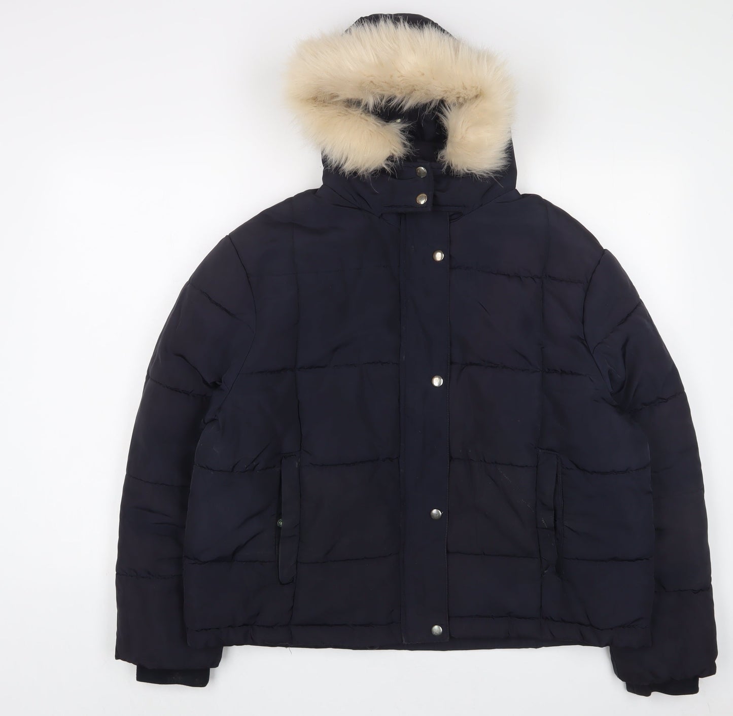 Womens UK Size 12 Golddigga Blue Quilted Coat