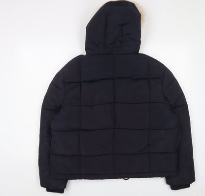Womens UK Size 12 Golddigga Blue Quilted Coat