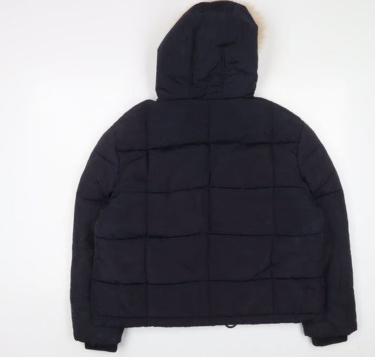 Womens UK Size 12 Golddigga Blue Quilted Coat