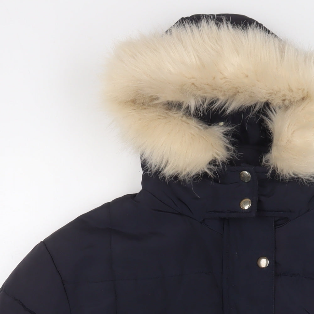 Womens UK Size 12 Golddigga Blue Quilted Coat