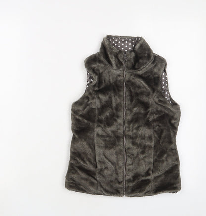 John Lewis Girls Grey Gilet Jacket Size 8 Years Zip