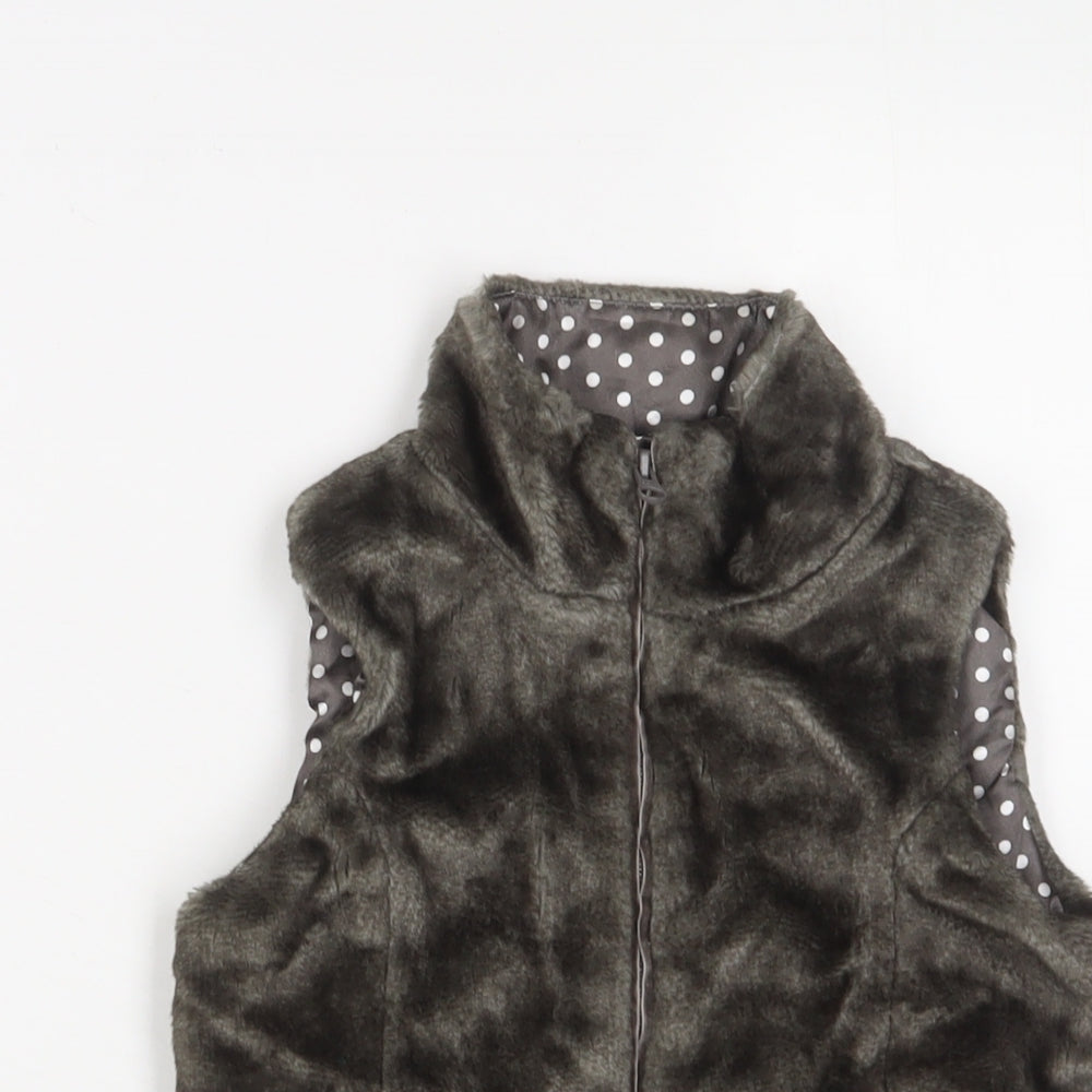 John Lewis Girls Grey Gilet Jacket Size 8 Years Zip