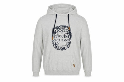 John Banner Mens Grey Cotton Pullover Hoodie Size 2XL - Logo