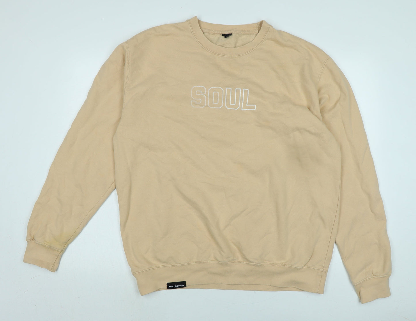 soul survivor Mens Beige Cotton Pullover Sweatshirt Size XL - Logo
