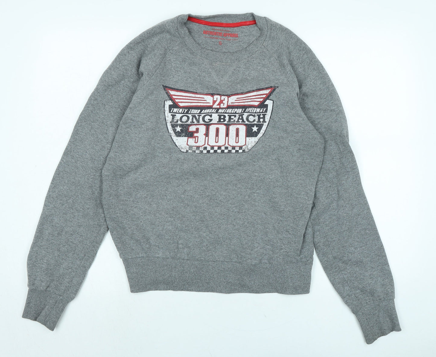Authentic apparel Boys Grey Polyester Pullover Sweatshirt Size S - Logo