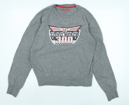 Authentic apparel Boys Grey Polyester Pullover Sweatshirt Size S - Logo